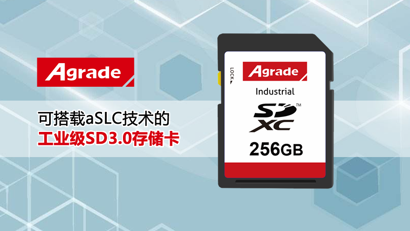 Agrade睿達(dá)可搭載aSLC技術(shù)的工業(yè)級SD3.0存儲卡 ，效能與壽命兼顧